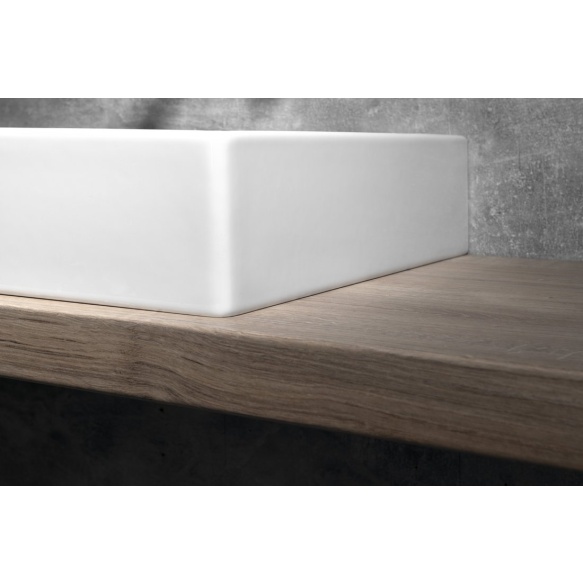 keraamiline valamu KUBE X 60x47 cm, "rectified", valge ExtraGlaze