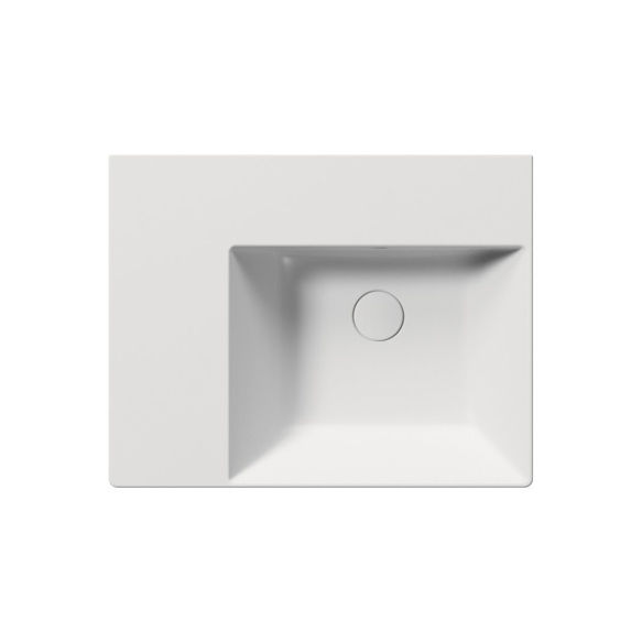 valamu KUBE X 60x47cm,  L,  ilma segistiavata, valge matt