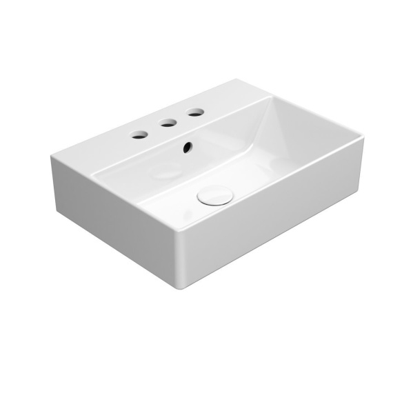 valamu KUBE X 50x37cm,  3 segistiava,  valge ExtraGlaze