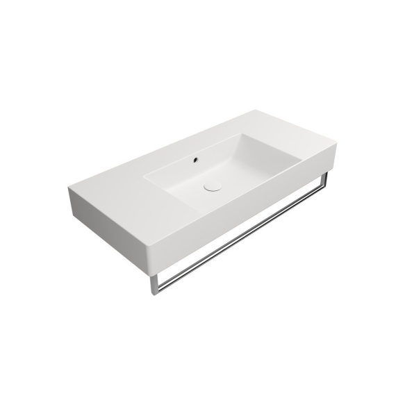 valamu KUBE X 100x47cm tasaseks lihvitud põhi, ilma segistiavata, valge matt