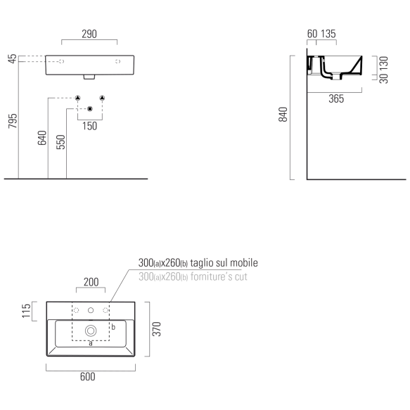 valamu KUBE X 60x37 cm, valge ExtraGlaze