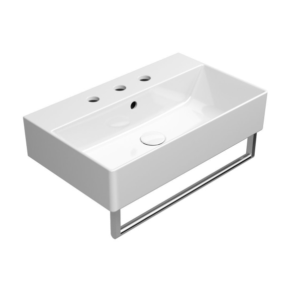 valamu KUBE X 60x37cm,  3 segistiava,  valge ExtraGlaze