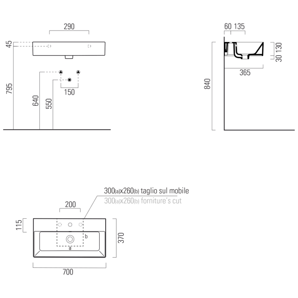 valamu KUBE X 70x37 cm, valge ExtraGlaze