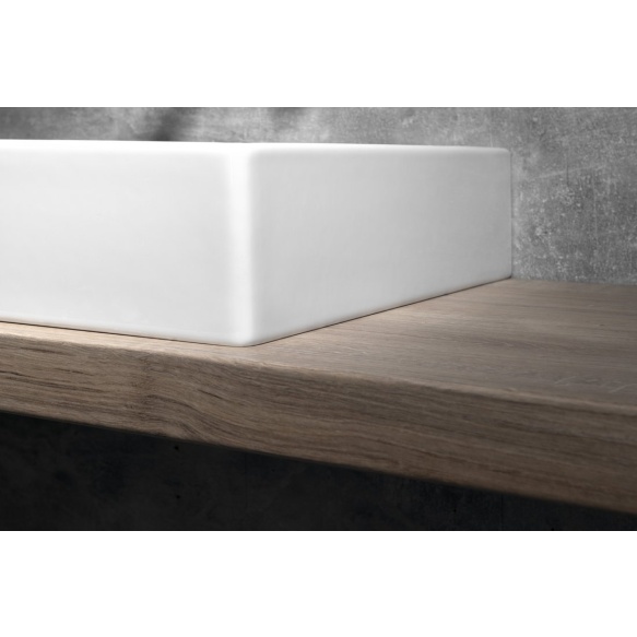 valamu KUBE X 70x37cm,  tasaseks lihvitud põhi,  3 segistiava, valge ExtraGlaze