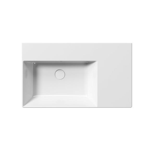 valamu KUBE X 80x47cm,  R,  ilma segistiavata, valge ExtraGlaze