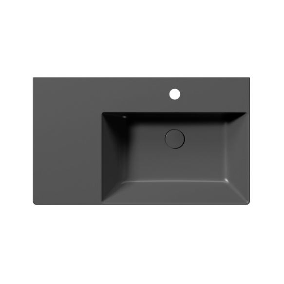 valamu KUBE X 80x47cm,  L,  must matt
