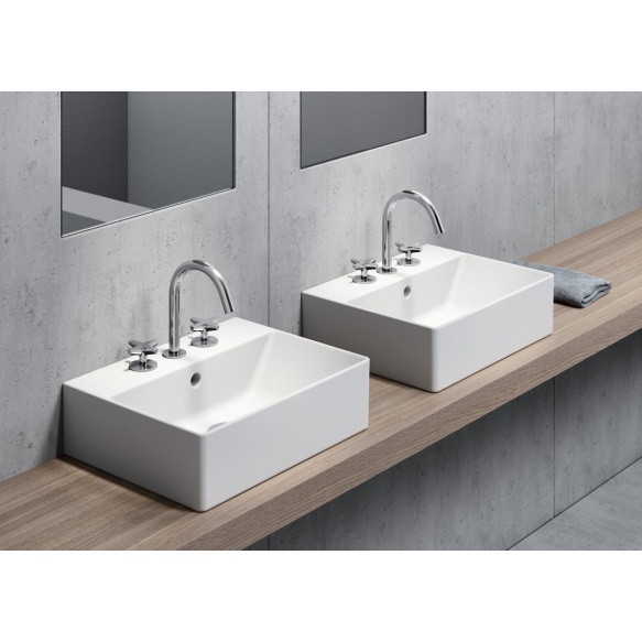 valamu KUBE X 45x35cm,  valge matt
