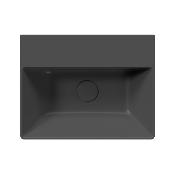 valamu KUBE X 45x35cm,  tasaseks lihvitud põhi,  ilma segistiavata, must matt
