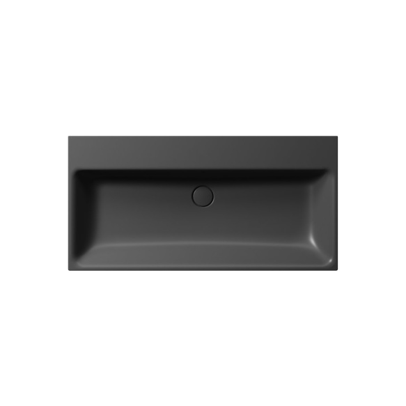 NUBES ceramic washbasin 100x50cm, without tap hole, black matt