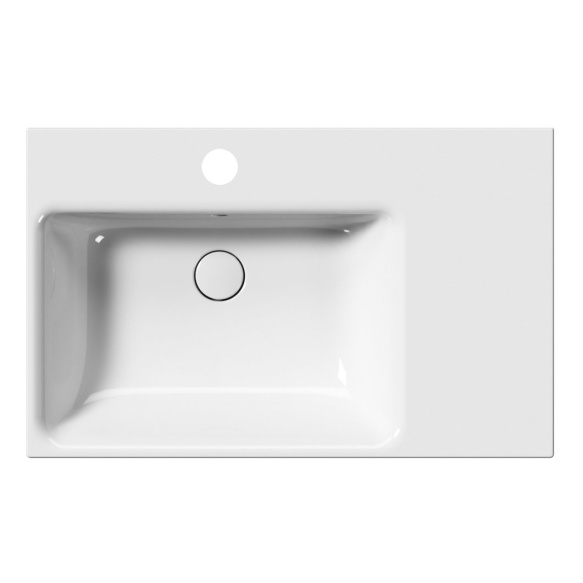 valamu NUBES 80x50cm,  R,  valge ExtraGlaze