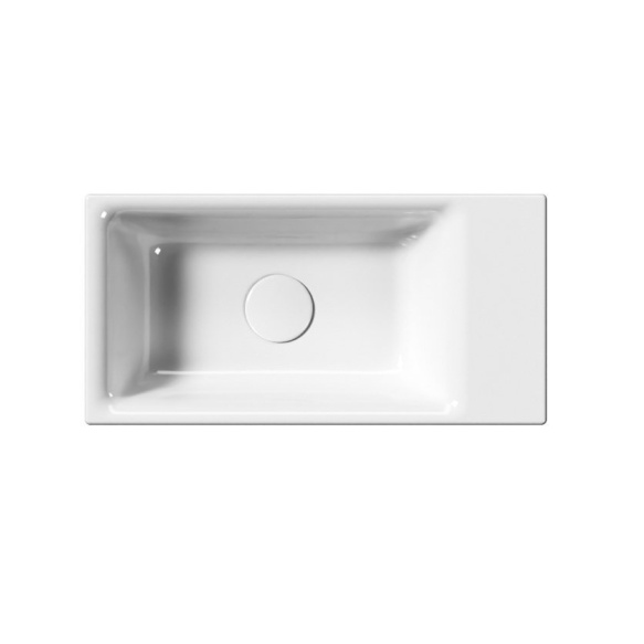 valamu NUBES 50x25cm,  ilma segistiavata,  R/L,  valge ExtraGlaze