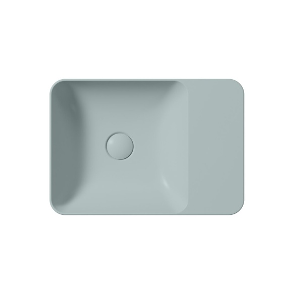 MODO countertop ceramic washbasin 50x35cm, without tap hole, ghiaccio matt