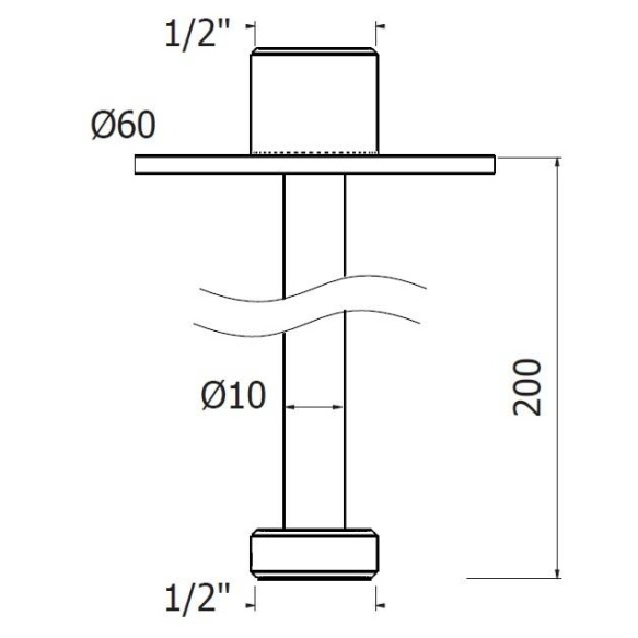vertikaalne dušitoru L 200 mm, läikiv roosa kuld