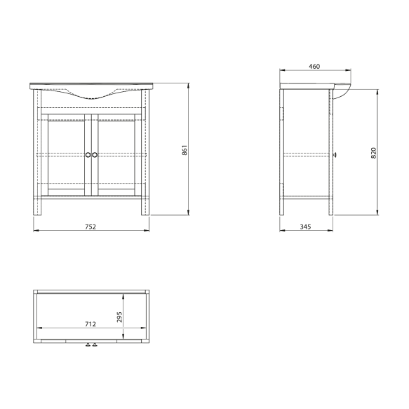 valamukapp AMBRA 85x82x34.5 cm, kuusk
