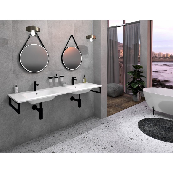 valamu ARECA Double, 161x51.5 cm, valge