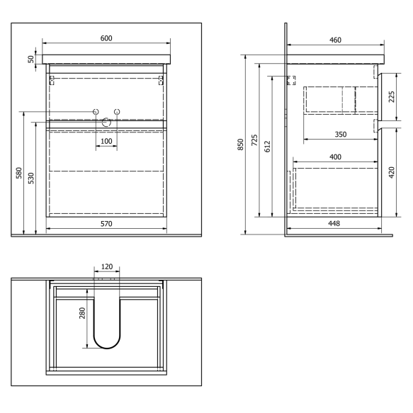 valamukapp ALTAIR 57x72,5x45cm, matt must