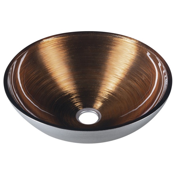 klaasist valamu MURANO WENGE, diam. 40 cm, copper/silver