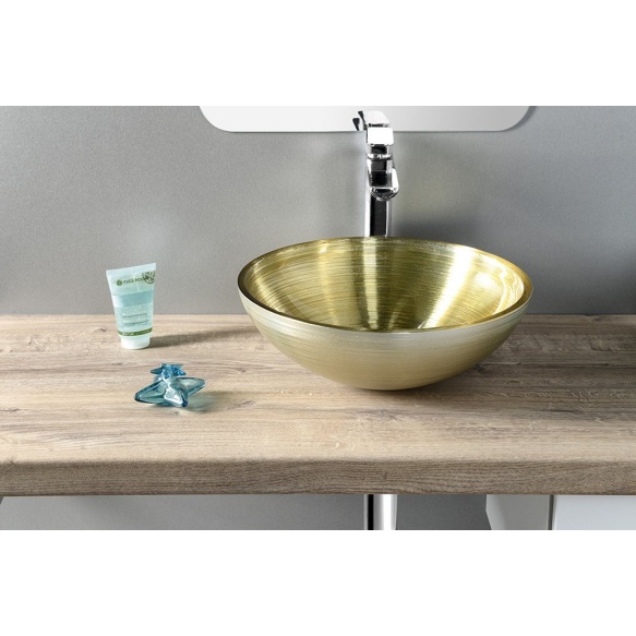klaasist valamu MURANO SOFT BROWN, diam. 40 cm, golden beige
