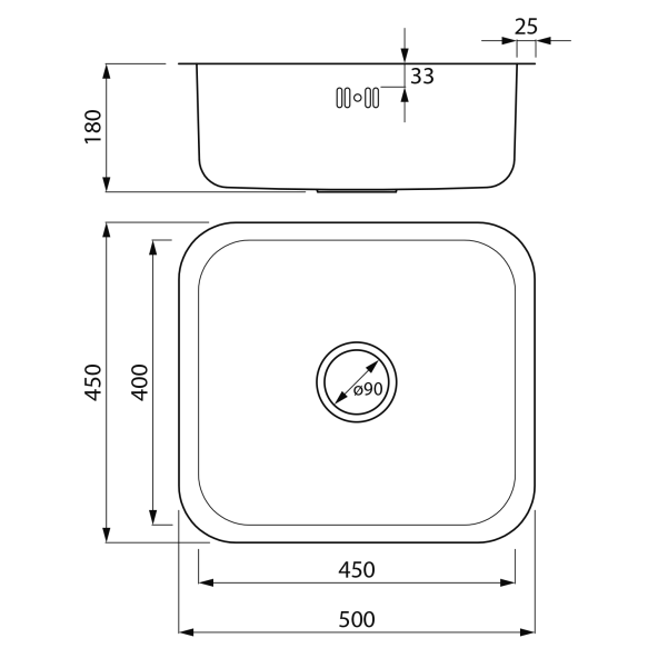 roostevaba köögivalamu 50x18x45cm
