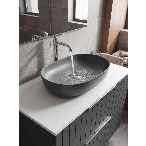 ARDEA countertop ceramic washbasin, 60,5x41,5cm, carina