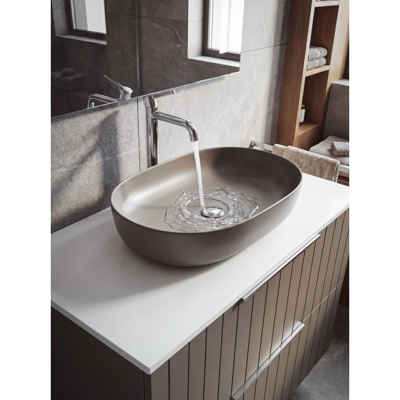 ARDEA countertop ceramic washbasin, 60,5x41,5cm, agila