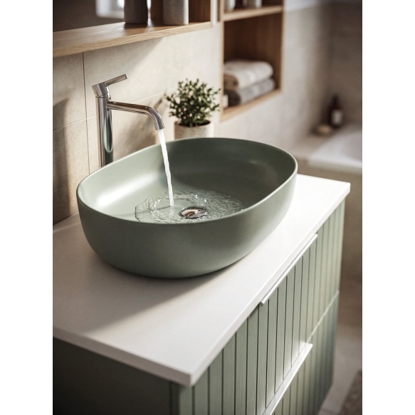 ARDEA countertop ceramic washbasin, 60,5x41,5cm, verde