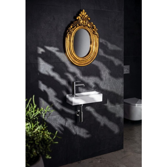 AQUA MINI ceramic washbasin 38x14cm, tap hole on the left, white