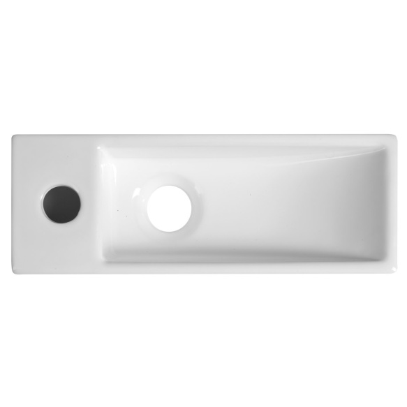 AQUA MINI ceramic washbasin 38x14cm, tap hole on the left, white