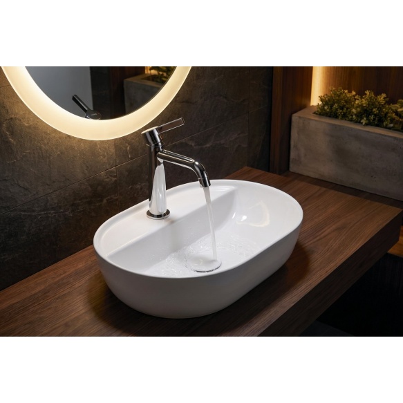 VIONA ceramic countertop washbasin, 50x38cm, white