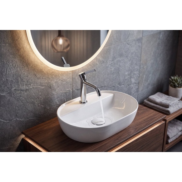 LUNOR countertop ceramic washbasin, 42x30,5cm, white