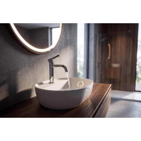 LUNOR countertop ceramic washbasin, 42x30,5cm, white