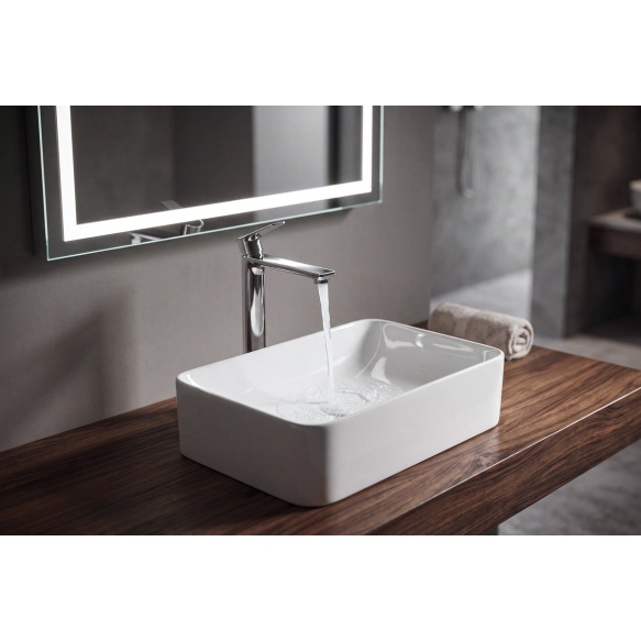 ARIAN countertop ceramic washbasin, 49,5x29,5cm, white