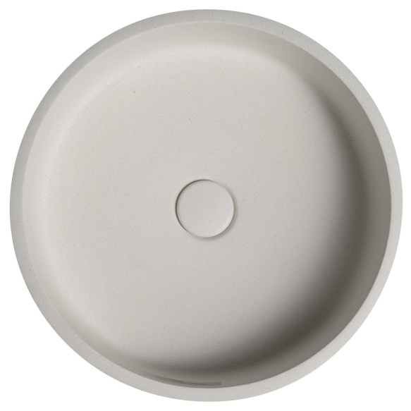 ISPIR concrete washbasin including drain, 40cm, white sandstone