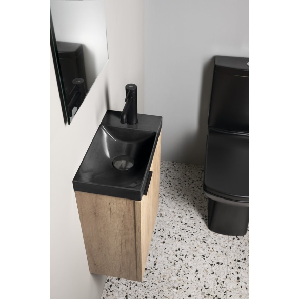 betoonist valamu AGOS 40x22cm,  L/R,  anthracite poolläikiv