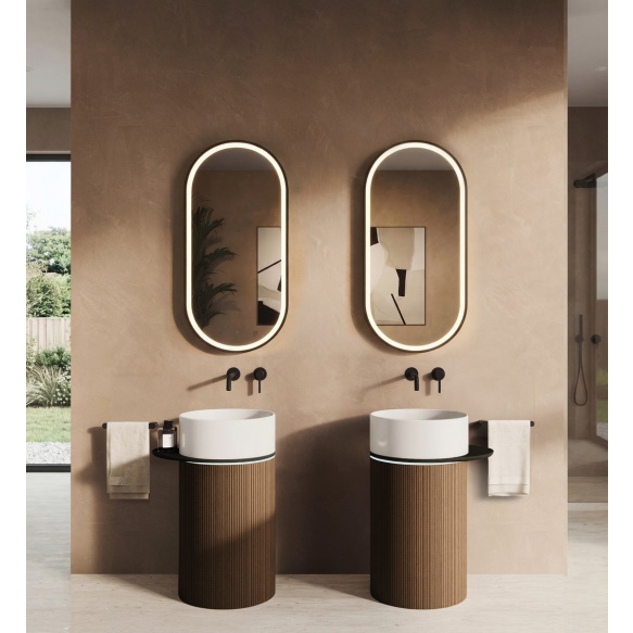 eraldiseisev valamu riiuliga OASIS 40x89x52cm,  valge/concrete infinity