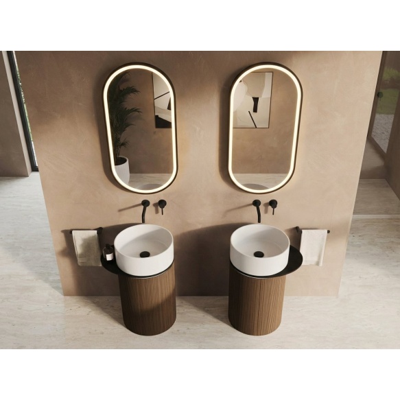 eraldiseisev valamu riiuliga OASIS 40x89x52cm,  valge/oak Cardamom