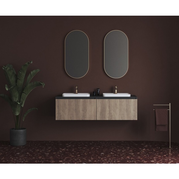 valamu Brahea 141x51.5 cm (70+70 cm), Rockstone, matt valge