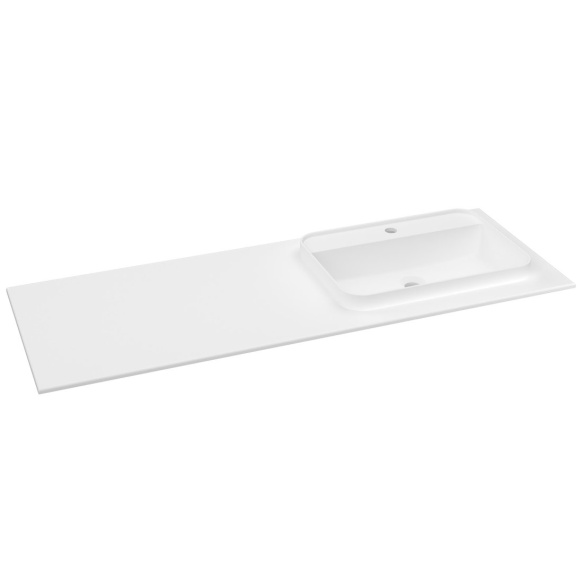 valamu Brahea 141x51.5 cm (70+70 cm), Rockstone, parem, matt valge