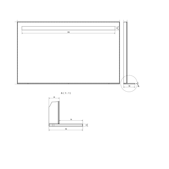 LED peegel Breto riiuliga 100x60.8 cm