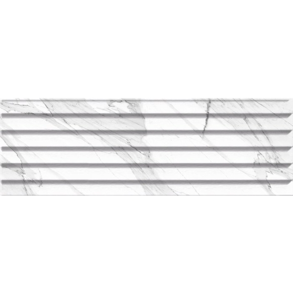 CARRARA Relieve Stripe Blanco Brillo G 20x60, müük ainult paki kaupa (1 pakk = 1,2 m2)