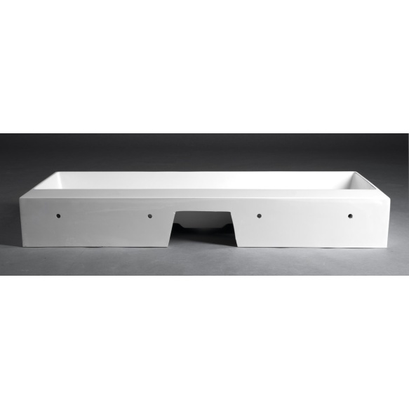 CUBIS washbasin, cast marble, 100x40cm, without tap hole, white