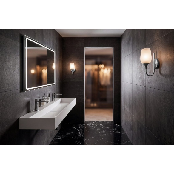 CUBIS washbasin, cast marble, 120x40cm, two tap holes, white