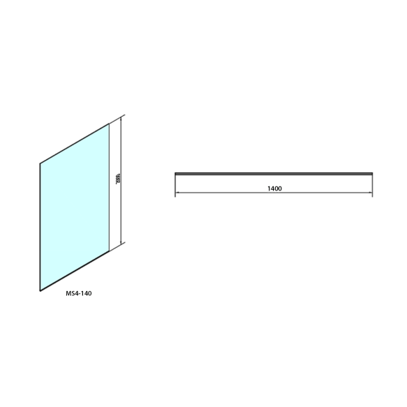 Dušisein MODULAR SHOWER, WALK-IN, 1tk, 1400 mm