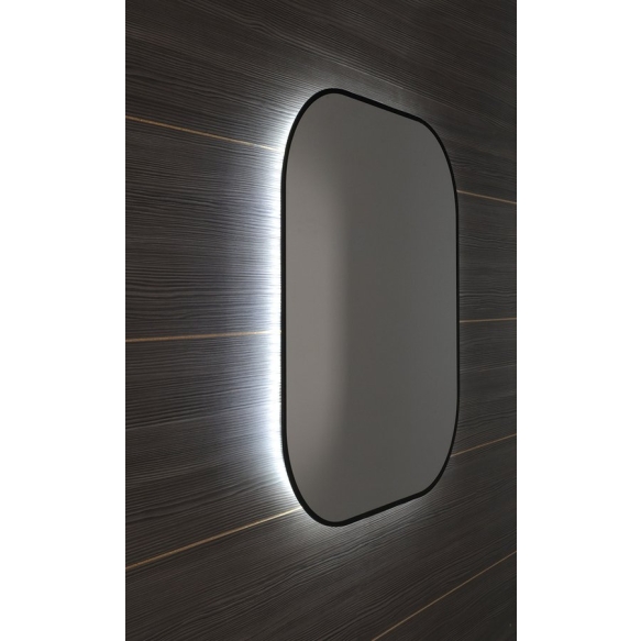 LED taustvalgustusega peegel SHARON 80x70cm, must matt