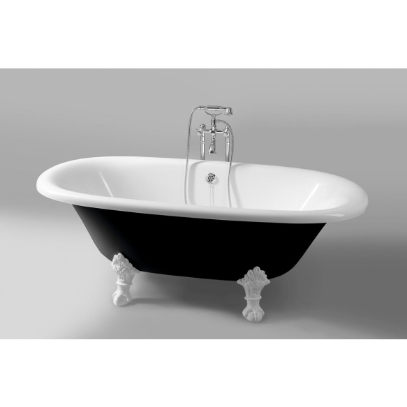 eraldiseisev vann REGATA 175x85x61cm, valged jalad, must/valge