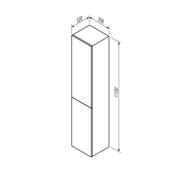 ESPACE kõrge kapp 35x172x32cm, 2 ust, vasak/parem/oak Polar