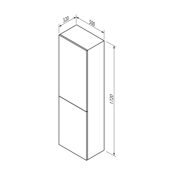 ESPACE kõrge kapp 50x172x32cm, 2 ust, vasak/parem/oak Collingwood