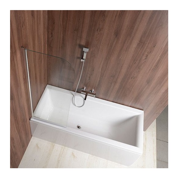 VILMA bathtub screen 60x140 cm, transparent glass