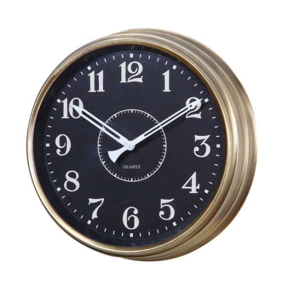 15-1/2" Round Metal Clock