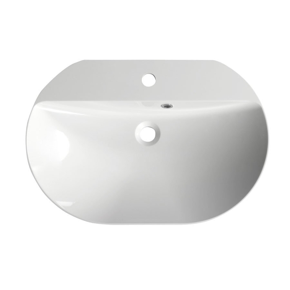 HELENE washbasin 63x43cm, Cast marble, white